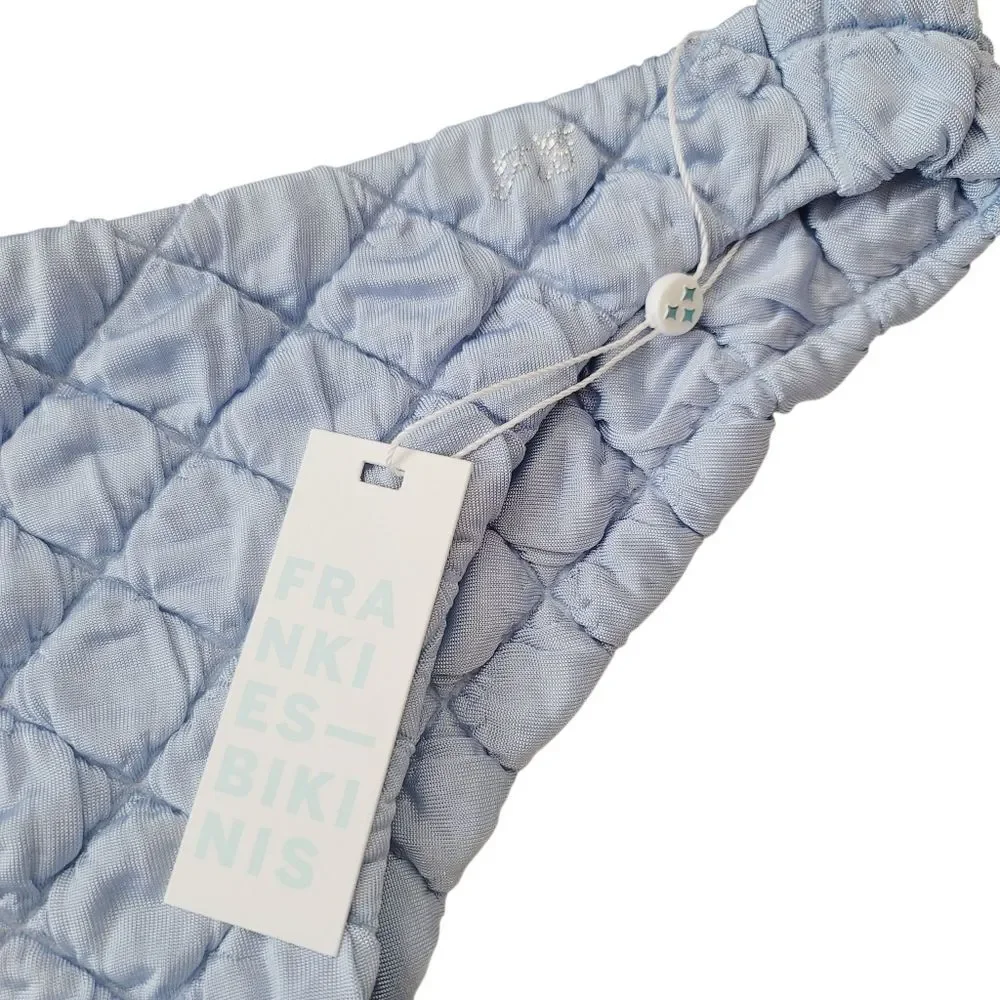 NEW Frankies Bikinis Katarina Waco & Dawson Cheeky Bikini Set in Baby Blue Large